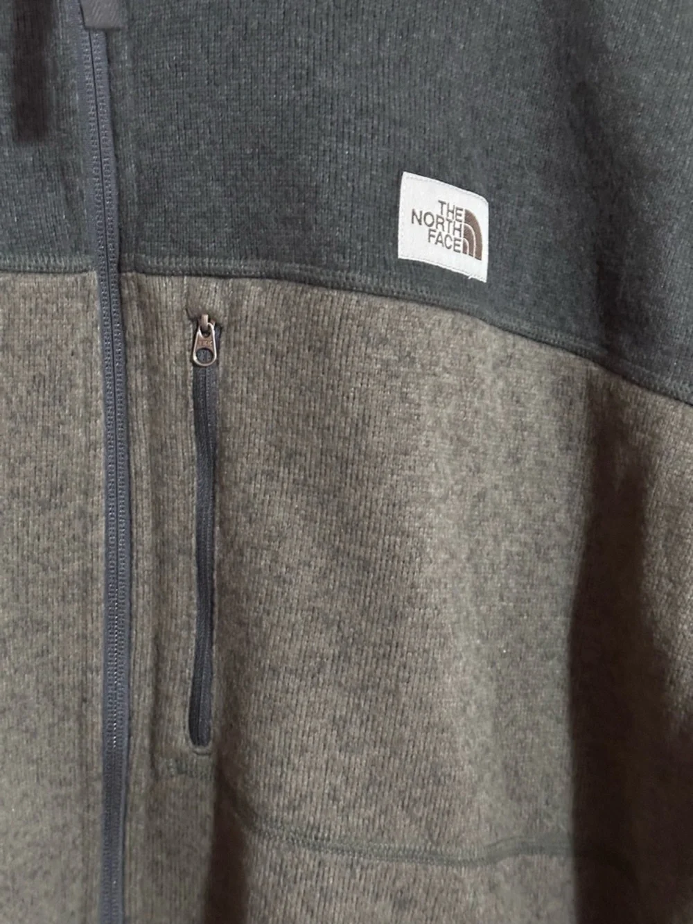 The North Face Dark Gray Two-Tone Fleece full‎ zip sz XXXL